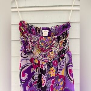 Sans Souci - Strapless flowy summer maxi dress w/ sequins